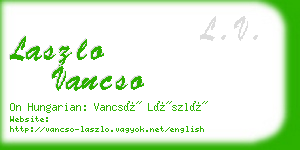 laszlo vancso business card